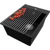 PRIMAGRAN Lavello da Cucina Nero 38x50cm, Lavandino da Cucina a 1 vasca + Sifone Classico + Scolapasta avvolgibile, Lavabo da Cucina Incasso al mobile 40cm - Riga