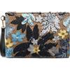 ER.Roulour Borsa di paglia estiva per le donne Ricamo Floreale Paglia Pochette Borsa Tessuto Polsino Per La Spiaggia, Denim variopinto multicolore