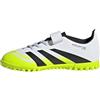 adidas Predator Club Hook-And-Loop Turf Football Boots Kids, Scarpe da Calcio Unisex-Bambini, Ftwr White/Core Black/Lucid Lemon, 38 2/3 EU