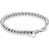 Dankadi Bracciale di Perle per Donna in Argento 925 Larghezza 4MM 6MM Senza e Con Ciondolo a Cuore, Lunghezza 13-21CM Doré Oro Rosa Regalo Festa della Mamma Uomo, 15CM, Argento