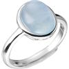NicoWerk Anello in argento da donna acquamarina in argento sterling 925 con pietra ovale blu navy liscia brillante insolita filigrana arcuata elegante SRI1030