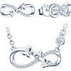 Yumilok-Collane da donne Collane in argento sterling 925 con zirconi Orecchini simbolo infinito, farfalla intarsiata collane di zircone
