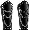 MILAKOO Bracciali in pelle con allacciatura Arciere con catena di rivetti Set di bracciali