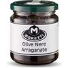 Moretti® Olive Nere Arraganate, Olive Nere Infornate, Vasetto Da 160 grammi, Prodotto Tipico Calabrese