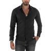 Giosal Camicia Uomo Slim Fit Tinta Unita Vari Colori Cotone Maniche Lunghe (IT, Testo, XS, Regular, Regular, Nero)