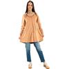 RAINS Giacca Line W Jacket impermeabile, silhouette a trapezio, chiusura frontale con bottoni automatici nascosti, cappuccio con coulisse, tasche laterali, antivento, colore coy (S)