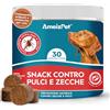 AmeizPet Pastiglie Per Cani Antipulci E Zecche, Antipulci Per Cani, Compresse Masticabili Contro Le Pulci, Cuccioli E Cani Adulti, Enzimi Digestivi, 30 Dolcetti, 67.5g (2.3 Oz)
