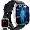 YYKY Smartwatch ECG monitor/𝐆li𝐜𝐞m𝐢𝐚/Orologio 24h Pressione Sanguigna arteriosa/HRV/Acido Urico/Lipidi/Telefono/Sonno/SpO2/Cardiofrequenzimetro/Telefono SOS Uomo Donna Smart Watch 2025 iOS Android