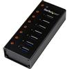 StarTech.com HUB USB SuperSpeed 3.0 a 7 porte, 5Gbps, Perno e concentratore USB 3.0 veloce a 5 GBps con alimentazione esterna, Nero (ST7300U3M)