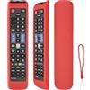CTRLBETTER Custodia per telecomando in silicone compatibile con Samsung AA59-00790A AA59-00582A BN59-01198Q BN59-01198C TV telecomando copertura protettiva antiurto con cordino (Rosso)