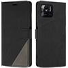 SONWO Cover per Xiaomi Redmi 10C Custodia, Flip Caso in PU Pelle Case Cover Premium Portafoglio Custodia per Xiaomi Redmi 10C, Supporto Stand, Slot per Schede, Nero