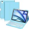 Palkitsee Custodia con Tastiera per iPad Air 11 M4 M3 M2 2026 2025 2024, Air 5 4 Generazione 10,9 Pollici, Retroilluminazione a 7 Colori, Tastiera Staccabile Senza Fili, con Portapenna, Azzurro