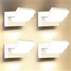 ledmo 4 Pezzi 60W Applique da Parete LED Esterno 360° Moderno Lampade da Esterno Regolabile Faretto Led da Esterno per Terrazza Ingresso Giardini, Bianco, 126 LEDs, 5000 Lumen, Bianco Caldo 3000K IP65