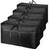 Alowor 4 Pack 180L Scatole di Immagazzinaggio Extra Large Resistenti con Coperchi per Trasloco Grandi Sacche per Immagazzinaggio Vestiti con Cerniere e Maniglie Tessuto Oxford 600D Resistente (Nero)