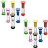 FUSONGQINTANG 12 Pezzi Clessidra Timer dell' Orologio 30 Sec/ 1 Minuti / 2 Minuti / 3 Minuti / 5 Min / 10 Min Set Clessidre Sabbia Colorata per Bambini Lavarsi i Denti Scuola