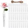 RUNYU - Set Da 30 Provette Per Fiori In Plastica Trasparente Con Coperchio - 110mm X 18mm - Foto 7