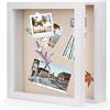 Love-KANKEI Cornice Porta Foto 3D in legno da Riempire per la Famiglia Amici ecc. (28 x 28 cm, Bianco)