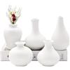 Yuaaoh Mini vasi in ceramica bianca 5 piccoli vasi per decorazione da tavolo, mini vaso in ceramica, bianco opaco, moderno vaso bianco per fiori, erba della pampa, soggiorno, ingresso e decorazione da tavolo