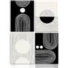Dazzlewall Stampe da Parete Astratte Boho, Quadri Geometrico linea, Poster Decorazione Murale in Bianco e Nero per Camera da Letto Soggiorno 30x40 cm Senza Cornice Set di 4