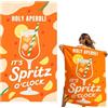 MOAZIFI Aperol, telo mare regalo, 90 x 180 cm, telo mare Aperol, XXL, 85% poliestere, assorbente e ad asciugatura rapida, asciugamano da spiaggia, grande Aperol Spritz accessori merch decorazione da donna