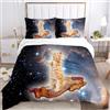 HSGLGNA Set di biancheria da letto con gatto, 135 x 200 cm, 3D, in microfibra, con chiusura lampo, 100% cotone, con copripiumino e federa (gatto 8, 135 x 200 cm)