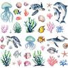 CRASPIRE 8 pz 8 Stili Adesivi per Finestre Oceaniche Adesivi per Decorazioni Murali A Forma di Vita Marina in Plastica PVC Impermeabile Autoadesivo Marino Tartaruga Balena Pesce Medusa Corallo Grandi