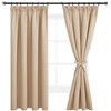 DWCN Tende Oscuranti 2 Pezzi Beige, Tende con Nastro Arrotondato, Tende Oscuranti per Camera da Letto, Altezza 175 x Larghezza 140, Tende Corte per Soggiorno, Tende Oscuranti Beige Chiaro con Fiocchi