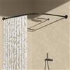 Womamny Asta per tenda da doccia Senza Forare nero, 70-95 x 105-165 cm Bastone tenda Doccia Angolare per Vasca da Bagno, autoadesiva asta doccia angolare in acciaio inox