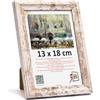 3-B MORI - Cornice portafoto in legno con vetro acrilico (13 x 18 cm), colore bianco