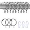 SZWLJ 30 mm Anelli Tende Argento 40 Pezzi Con 40 Ganci