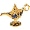 Topyond Lampada da Piccolo Genio Vintage da Collezione, Rara, Decorazione in Oro E Blu Zaffiro, Leggenda del Genio, Luce Magica, per Feste a Tema Aladino
