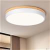 Vikaey Plafoniera LED, Lampada LED Bianco, Lampada da 40 cm in Legno per soggiorno, camera da letto, cucina, corridoio, 24W 4000K