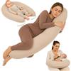 Totsy Baby Cuscino allattamento e gravidanza Mussola 190cm - Guanciale laterale corpo per dormire sul fianco Supporto perfetto per il riposo e il relax Ideale per maternità e futuro mamme Forma a C Oeko-Tex
