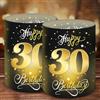 Moorle 12 lanterne da tavolo per 30 compleanno, decorazione per 30 compleanno, oro nero, portacandele o candele