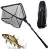 POPAPIE 1 pz Retino Pieghevole da Pèsca,Rete da Pesca,Guadino per Pesca Telescopico,Retino da Pèsca con Alluminio Manico per Acquario Trota Carpa E Oggetti Galleggianti per Stagni (Nero)