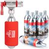 KONG MING CAR Set di gonfiaggio CO2 per ciclismo con 6 cartucce filettate di CO2 da 16 g/25 g, compatibile con valvole Presta e Schrader (Gonfiatore + 16 g x 6 cartucce di CO2)