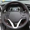 Generic Coprivolante Per Auto Per Hyundai Per Tucson 2015 2016 Coprivolante per auto in vera pelle nera antiscivolo personalizzato cucito a mano