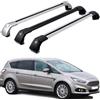 LECREA Barre Portatutto per Ford S-Max 2015-2020, Tetto Portapacchi Barra Alluminio Auto per Railing Integrati con Serratura,Black-1 Pair