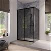 Parama Box doccia 80x150 cm scorrevole vetro 6mm fumé profili nero opaco | Lipari