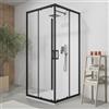 Parama Box doccia nero opaco 3 lati 80x120x80 cm con doppio scorrevole h190 cm e vetro trasparente 6 mm | Tremiti