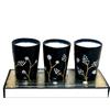 Due esse distribuzioni Candele con decoro glitterato nero confezione da 3 pezzi