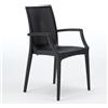 Fraschetti Poltrona rattan Bistrot con braccioli antracite 2p