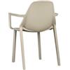 Scab Giardino Poltrona mod. PIU' con braccioli tortora set 4pz.