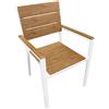 G.T.R. Poltrona Teak in alluminio bianca e effetto legno