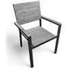 G.T.R. Poltrona Teak Madagascar alluminio grigio effetto legno