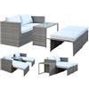 Fraschetti Set rattan Combo divano tavolo e poltrone grigio