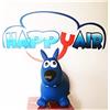 Happy air Cavalcabile in gomma Puppy cane blu