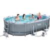Bestway Piscina Power Steel ovale grigio 488x305x107h