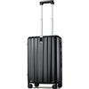 Hanke, Trolley per bagaglio a mano e da stiva con ruote e chiusura TSA, leggeri, in policarbonato rigido, da 35,56 cm, 40,64 cm, 50,8 cm, 61 cm e 73,66 cm, Nero corvino, Carry-On 20-Inch