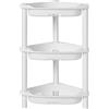 ELYKEN Mensola angolare per doccia a 3 ripiani, 36 x 20 x 56 cm, antiruggine, in plastica, per bagno, vasca da bagno, doccia, bianco